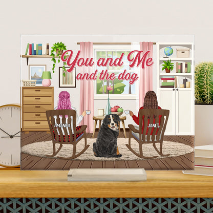 You And Me And The - Gift For Pet Couple - Personalized Horizontal Rectangle Acrylic Plaque