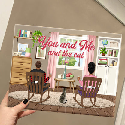 You And Me And The - Gift For Pet Couple - Personalized Horizontal Rectangle Acrylic Plaque