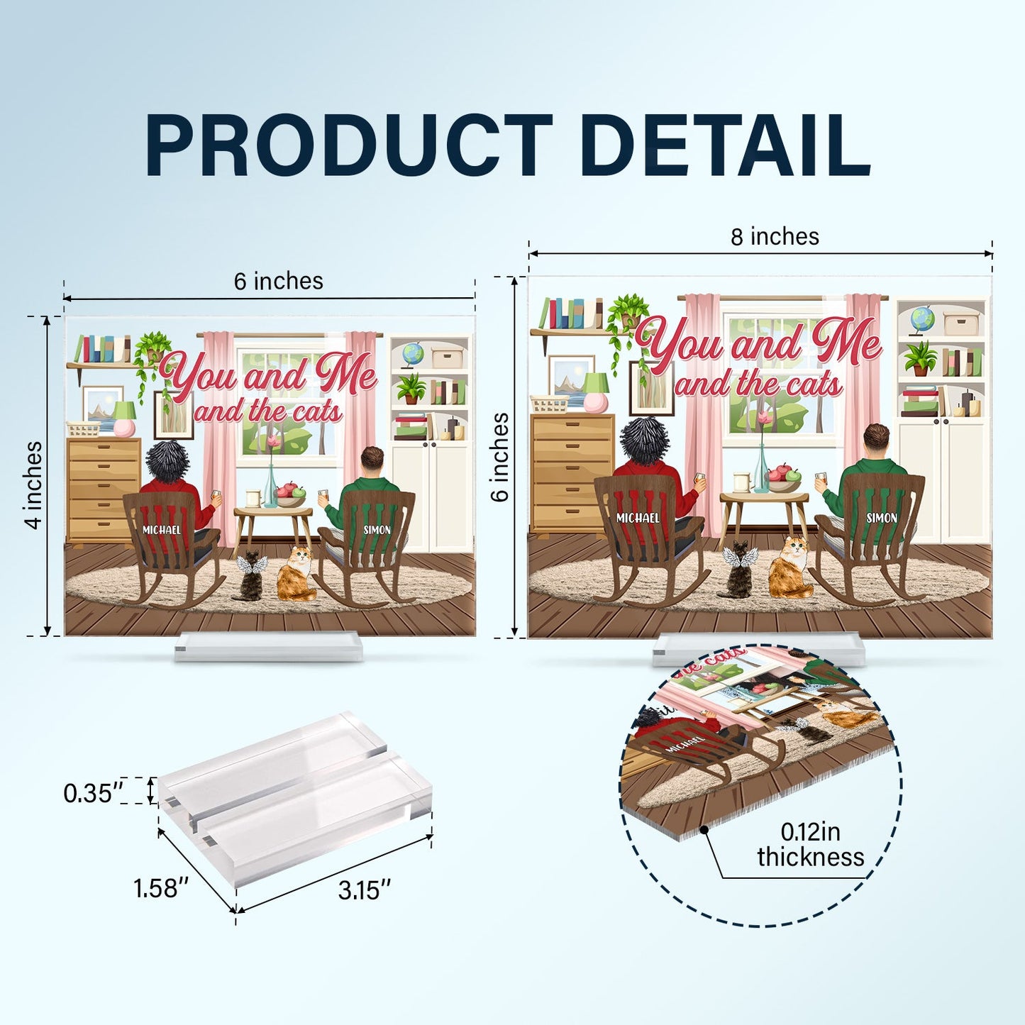 You And Me And The - Gift For Pet Couple - Personalized Horizontal Rectangle Acrylic Plaque