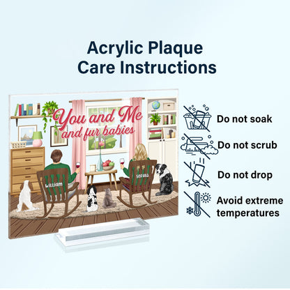 You And Me And The - Gift For Pet Couple - Personalized Horizontal Rectangle Acrylic Plaque