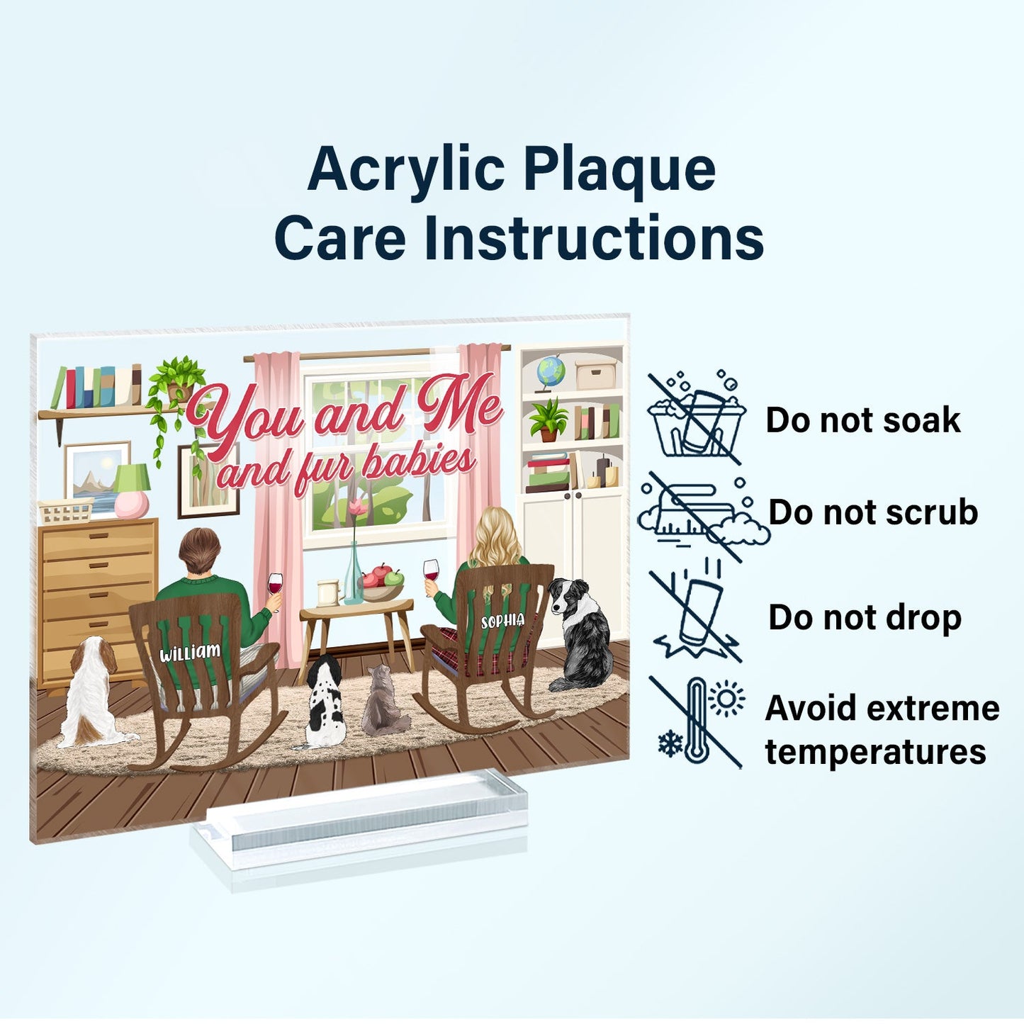 You And Me And The - Gift For Pet Couple - Personalized Horizontal Rectangle Acrylic Plaque