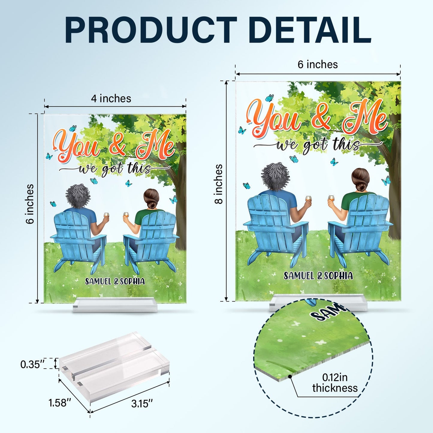 You And Me We Got This - Gift For Couples - Personalized Vertical Rectangle Acrylic Plaque