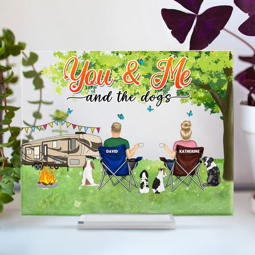 You And Me And The Pet Grass - Gift For Pet Couple, Camping Lovers - Personalized Horizontal Rectangle Acrylic Plaque