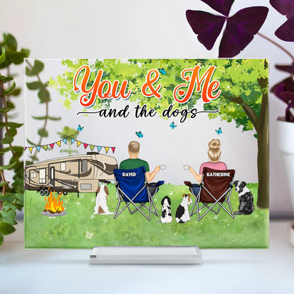 You And Me And The Pet Grass - Gift For Pet Couple, Camping Lovers - Personalized Horizontal Rectangle Acrylic Plaque
