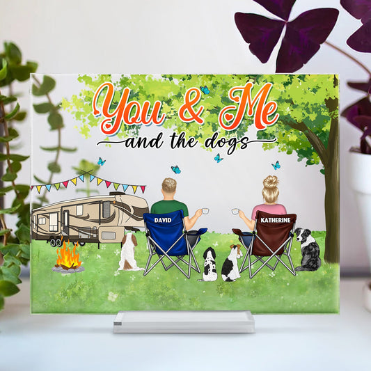 You And Me And The Pet Grass - Gift For Pet Couple, Camping Lovers - Personalized Horizontal Rectangle Acrylic Plaque