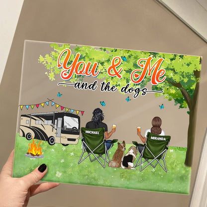 You And Me And The Pet Grass - Gift For Pet Couple, Camping Lovers - Personalized Horizontal Rectangle Acrylic Plaque