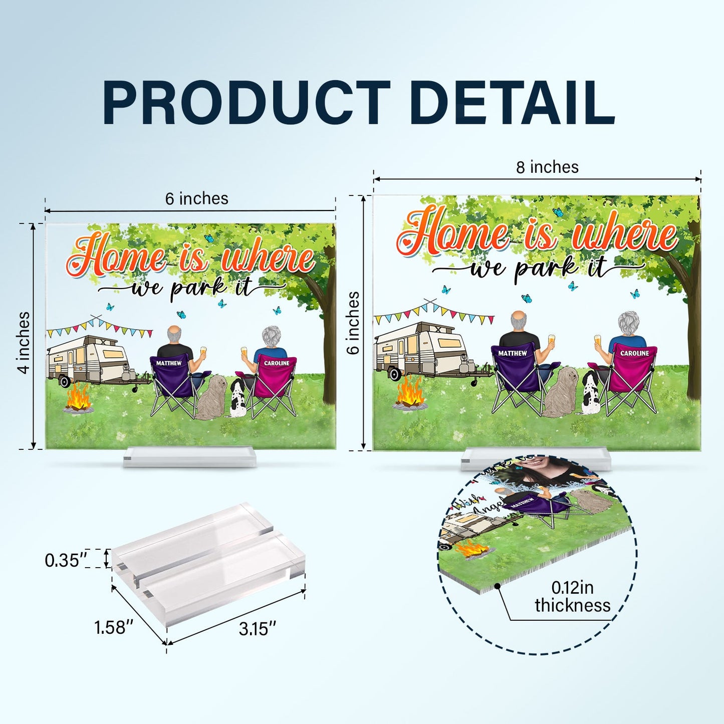 You And Me And The Pet Grass - Gift For Pet Couple, Camping Lovers - Personalized Horizontal Rectangle Acrylic Plaque