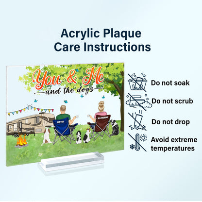 You And Me And The Pet Grass - Gift For Pet Couple, Camping Lovers - Personalized Horizontal Rectangle Acrylic Plaque