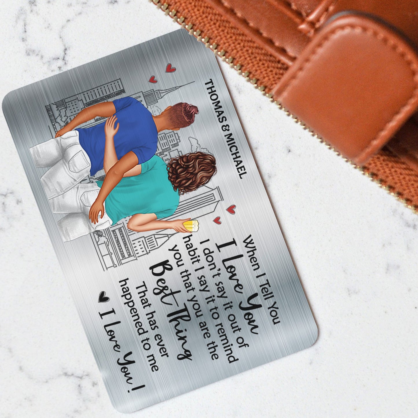 When I Tell You I Love You - Gift For Couples - Personalized Aluminum Wallet Card