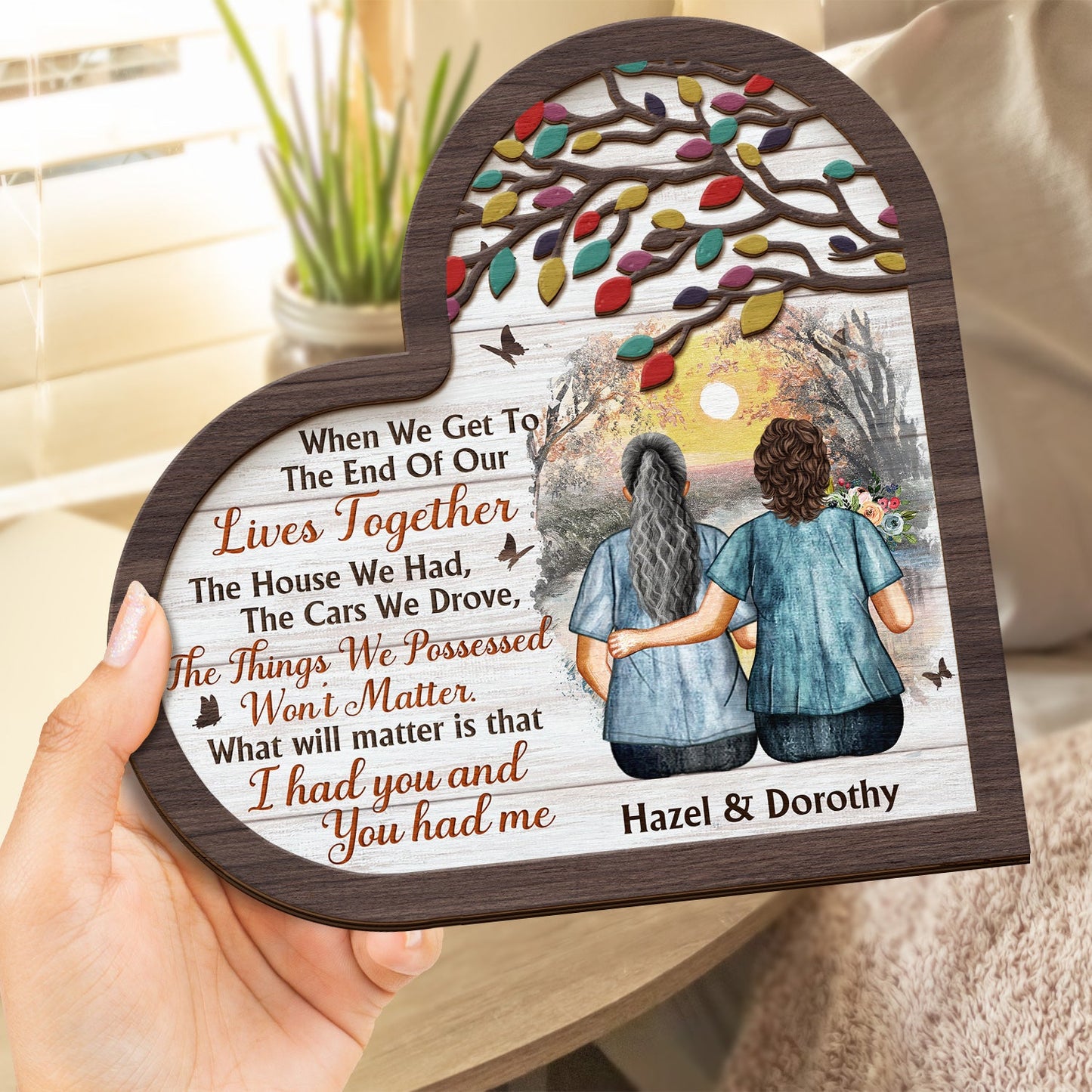 The End Of Our Lives Together - Gift For Couples - Personalized 2-Layered Wooden Plaque With Stand