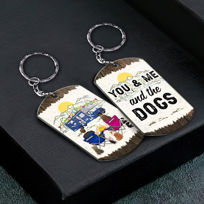Keys To The Camper You And Me - Gift For Dog And Camping Lovers - Personalized Aluminum Keychain