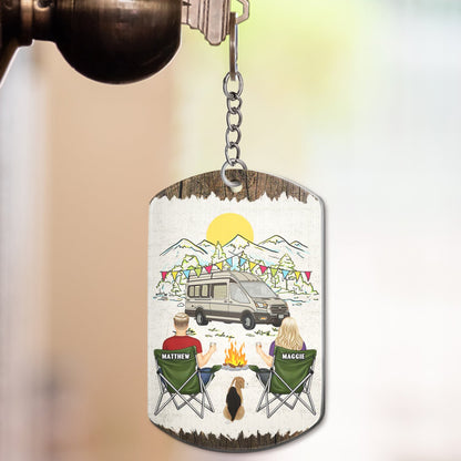 Keys To The Camper You And Me - Gift For Dog And Camping Lovers - Personalized Aluminum Keychain