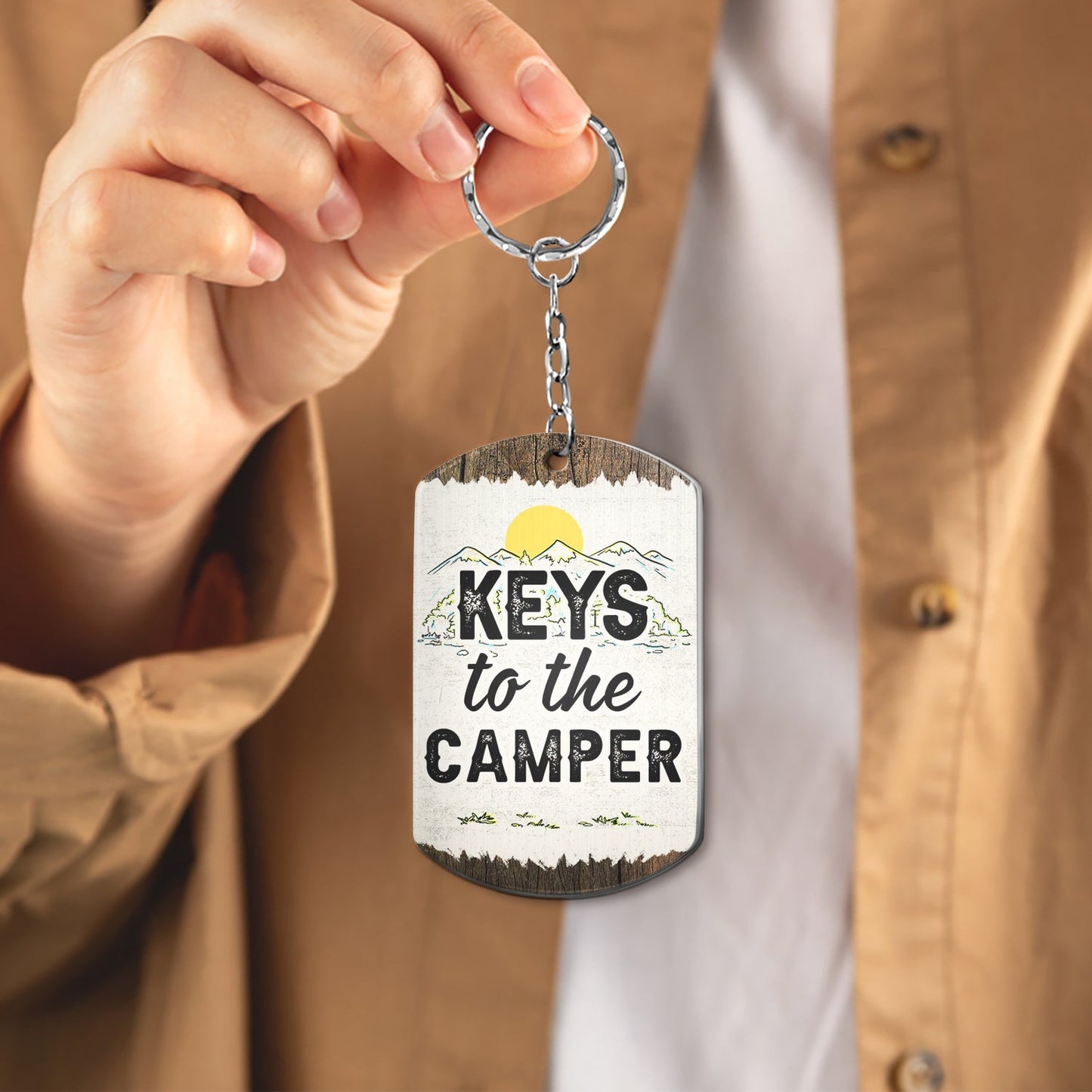 Keys To The Camper You And Me - Gift For Dog And Camping Lovers - Personalized Aluminum Keychain