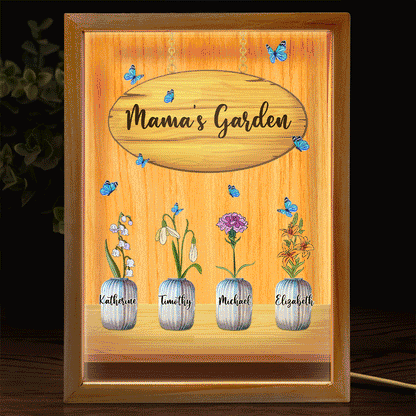 Grandma's Garden - Gift For Grandma, Mommy - Personalized Picture Frame Light Box