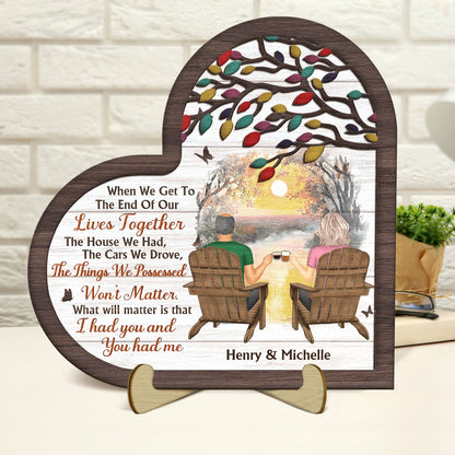 The House We Had The Cars We Drove - Gift For Couples - Personalized 2-Layered Wooden Plaque With Stand