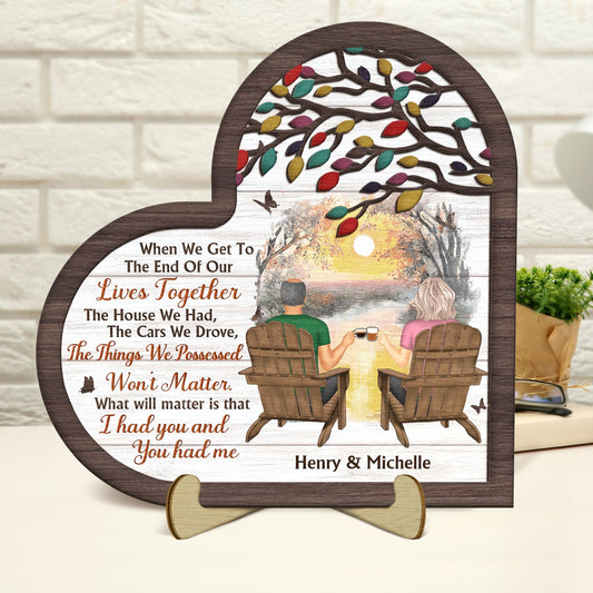 The House We Had The Cars We Drove - Gift For Couples - Personalized 2-Layered Wooden Plaque With Stand