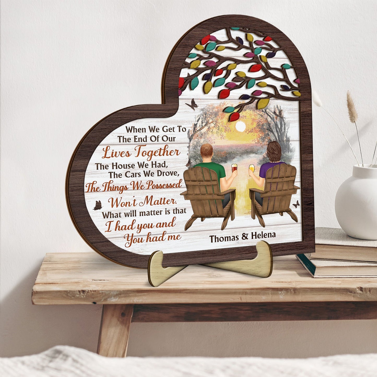The House We Had The Cars We Drove - Gift For Couples - Personalized 2-Layered Wooden Plaque With Stand