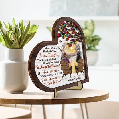 The House We Had The Cars We Drove - Gift For Couples - Personalized 2-Layered Wooden Plaque With Stand