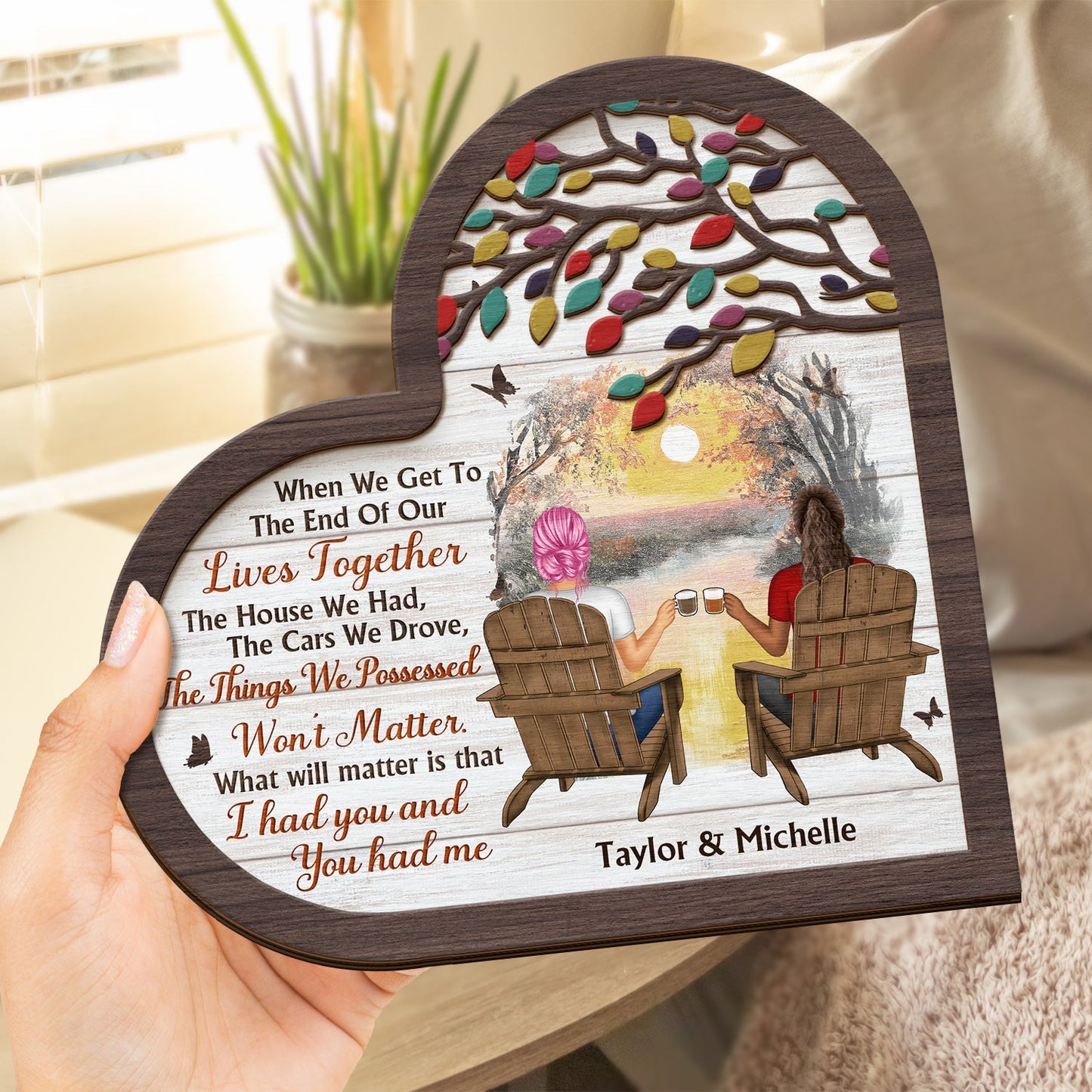 The House We Had The Cars We Drove - Gift For Couples - Personalized 2-Layered Wooden Plaque With Stand