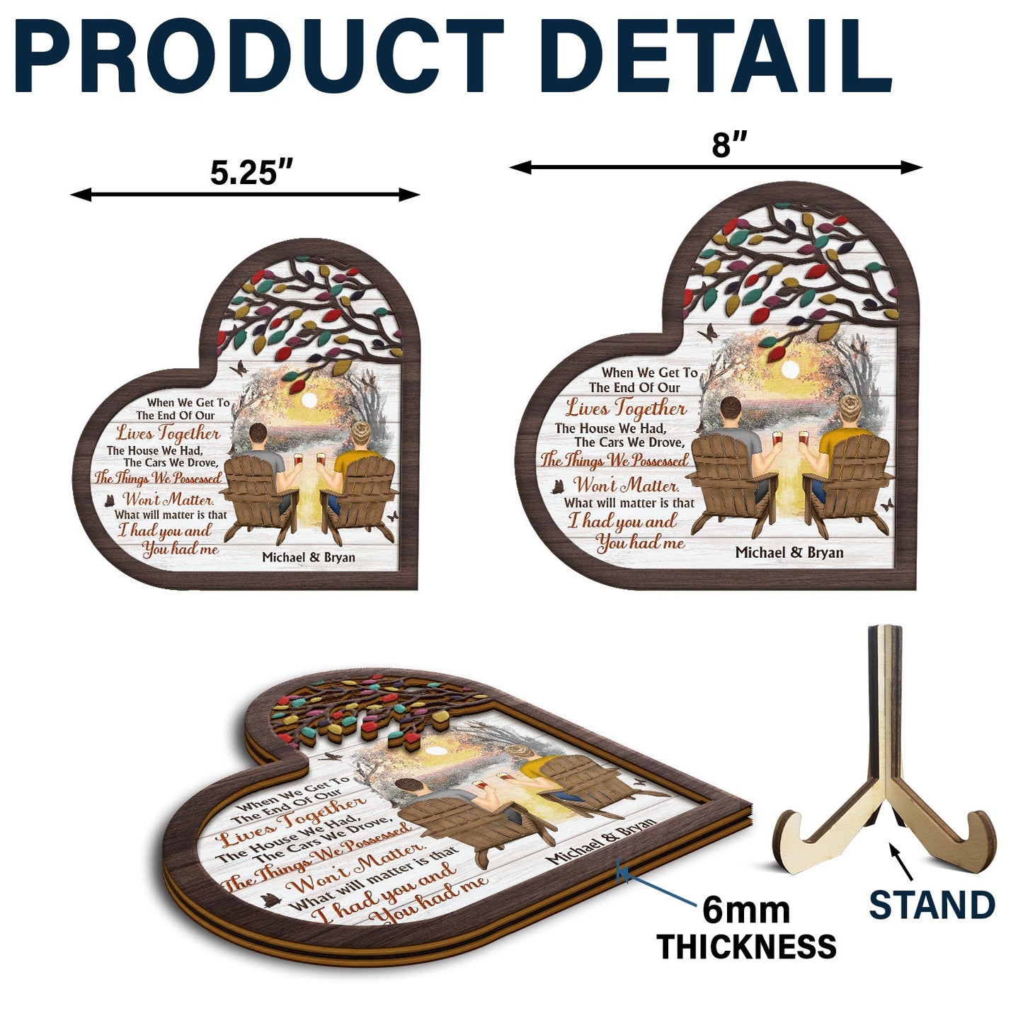 The House We Had The Cars We Drove - Gift For Couples - Personalized 2-Layered Wooden Plaque With Stand