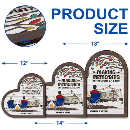 Camping Partners For Life - Gift For Camping Couple - Personalized Custom Shaped Wood Sign