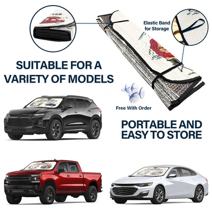 Drive Slow Drunk Camper Matter - Gift For Camping Lovers - Personalized Auto Sunshade