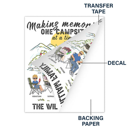 Making Memories One Campsite At A Time - Gift For Camping Family - Personalized Camping Decor, Decor Decal