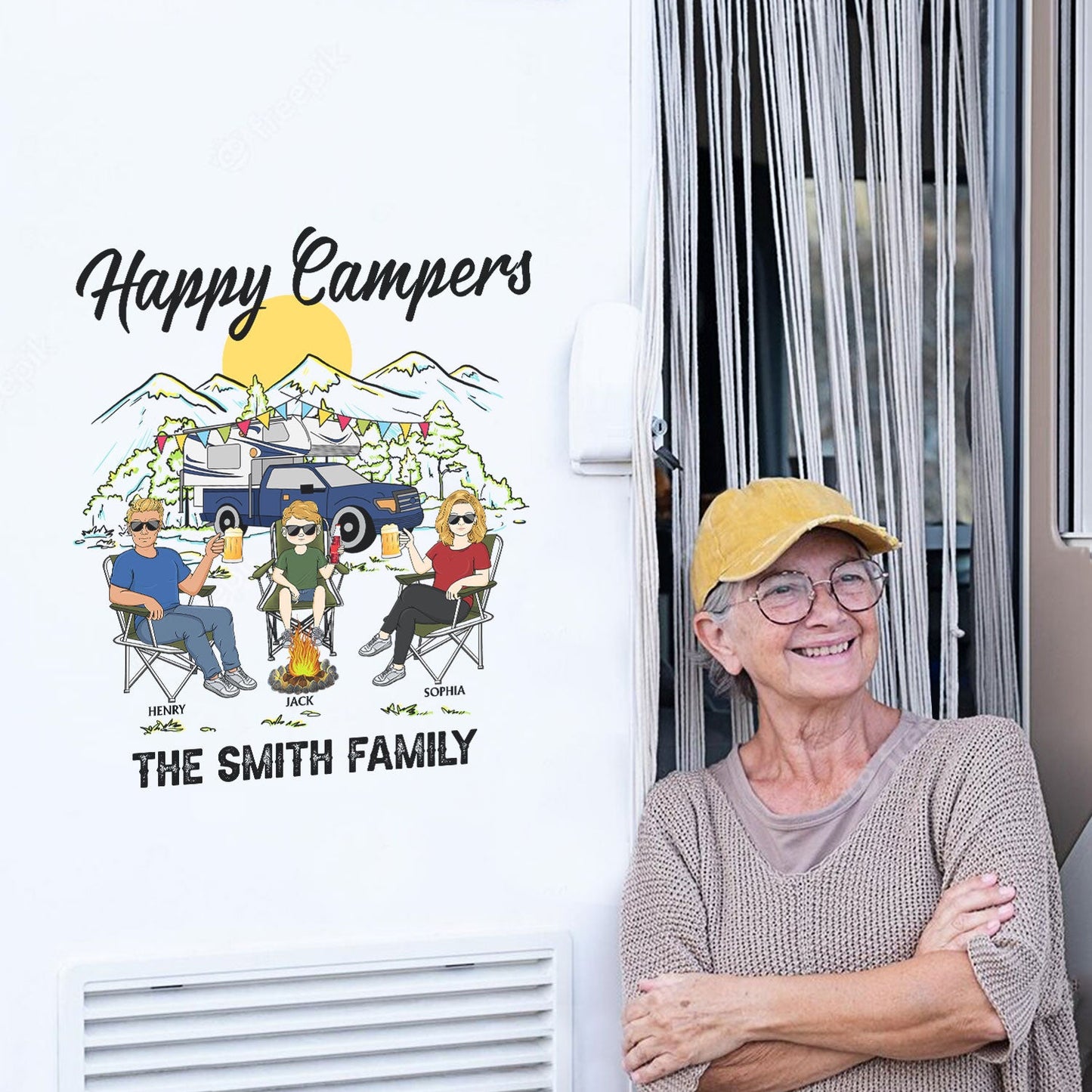 Making Memories One Campsite At A Time - Gift For Camping Family - Personalized Camping Decor, Decor Decal