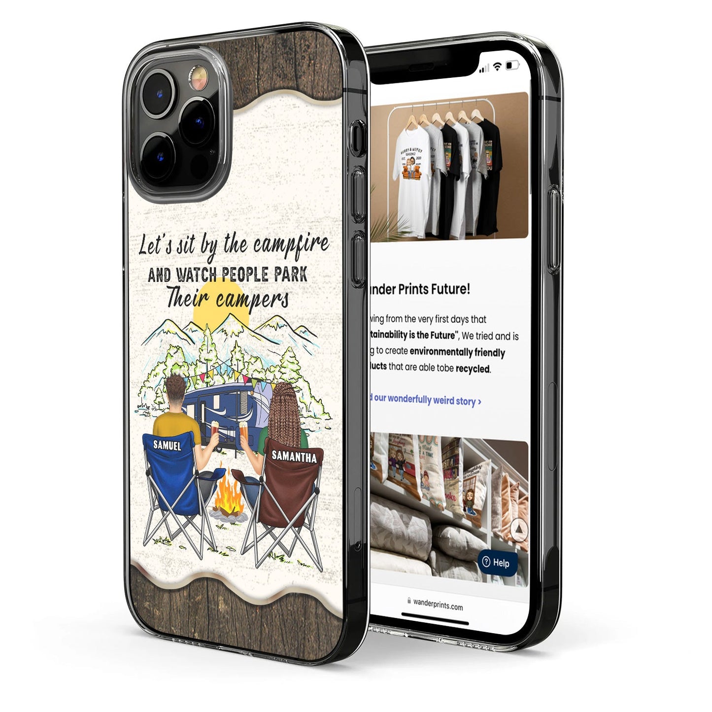 Home Is Where We Park It Back Couple - Gift For Camping Couples - Personalized Clear Phone Case