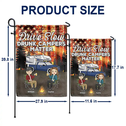 Stars And Stripes Drunk Campers Matter - Personalized Flag