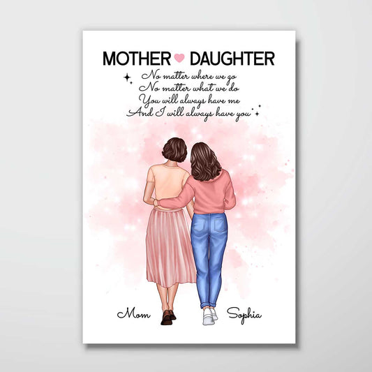 Mother Daughter No Matter Where We Go Mother's Day Gift Personalized Poster