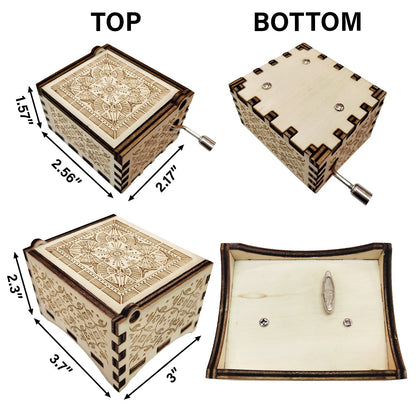 When We Get To The End - Anniversary Gift For Old Couple, Husband, Wife - Personalized Spin Button, Hand Crank Music Box