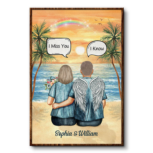 Still Talk About You Beach Widow Middle Aged Couple - Memorial Gift - Personalized Custom Poster