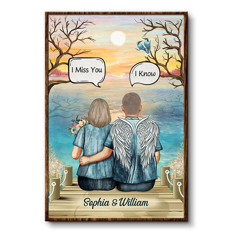 I Miss You Widow Middle Aged Couple - Memorial Gift - Personalized Custom Poster