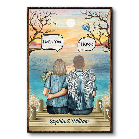 I Miss You Widow Middle Aged Couple - Memorial Gift - Personalized Custom Poster