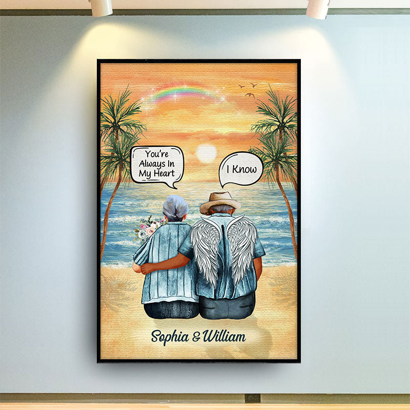 I Miss You Widow Old Couple - Memorial Gift - Personalized Custom Poster