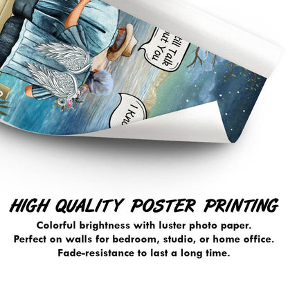 I Miss You Widow Old Couple - Memorial Gift - Personalized Custom Poster