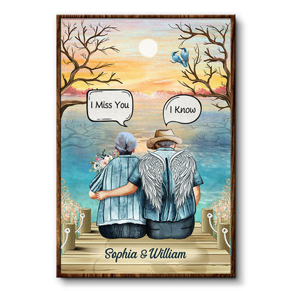 I Miss You Widow Old Couple - Memorial Gift - Personalized Custom Poster