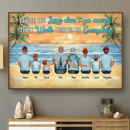 Because Someone We Love Is In Heaven Family Portrait - Family Gift - Personalized Custom Poster