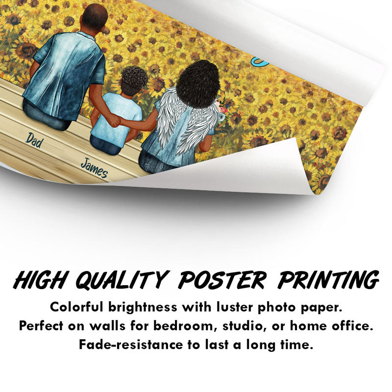 Because Someone We Love Is In Heaven Family Portrait - Family Gift - Personalized Custom Poster