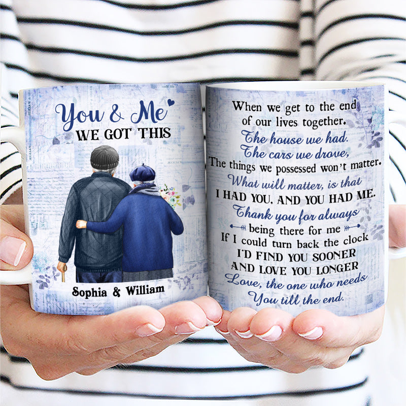 You And Me We Got This Winter Old Couple - Couple Gift - Personalized Custom White Edge-to-Edge Mug