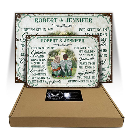 I Often Sit In My Garden Widow Old Couple Personalized Custom Classic Metal Signs