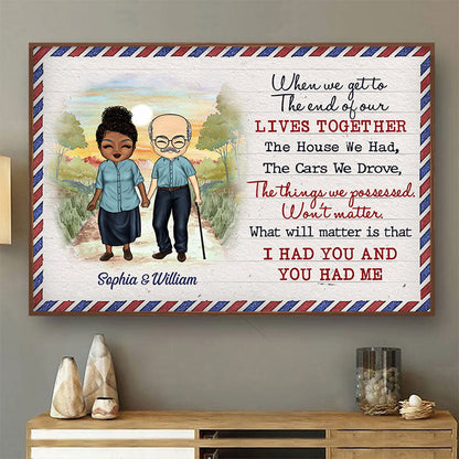 Family Letter Old Couple When We Get - Gift For Couple - Personalized Custom Poster