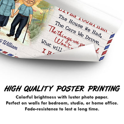 Family Letter Old Couple When We Get - Gift For Couple - Personalized Custom Poster
