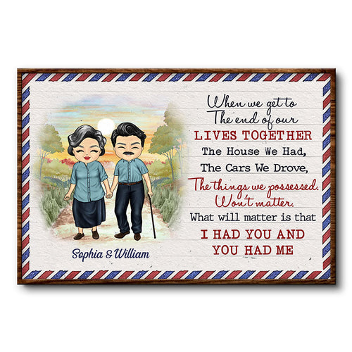 Family Letter Old Couple When We Get - Gift For Couple - Personalized Custom Poster