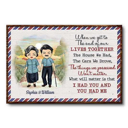 Family Letter Old Couple When We Get - Gift For Couple - Personalized Custom Poster