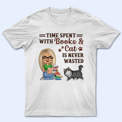 Time Spent With Books And Cats - Reading Gift - Personalized Custom Hoodie