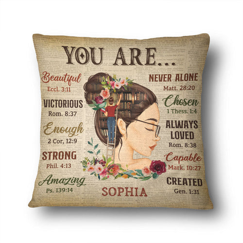 You Are Beautiful Victorious - Reading Gift - Personalized Custom Pillow