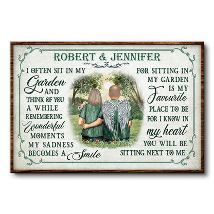 I Often Sit In My Garden Widow Old Couple - Memorial Gift - Personalized Custom Poster