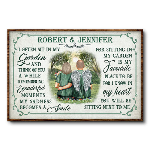 I Often Sit In My Garden Widow Old Couple - Memorial Gift - Personalized Custom Poster